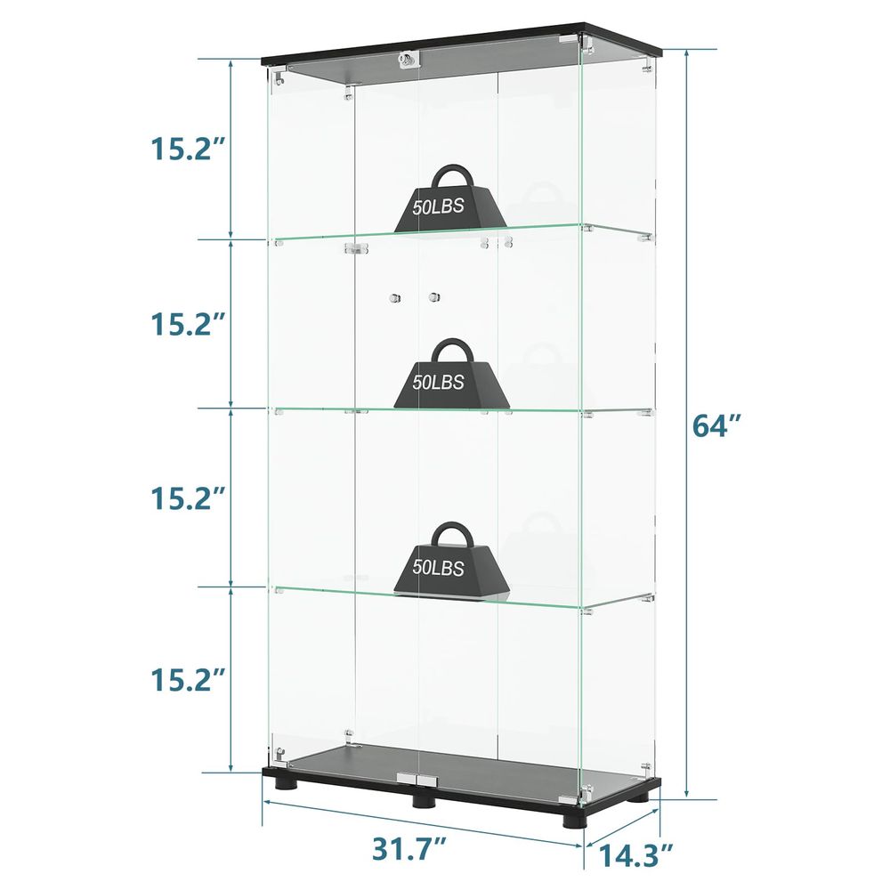 Display Cabinet with 4Shelf Do - B & J Florist Supply Linwood recension och pris