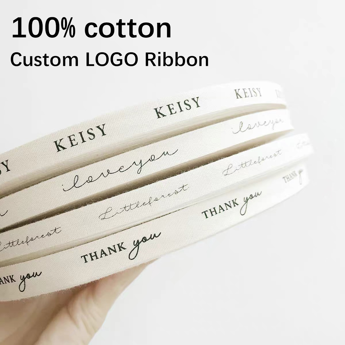 Custom Logo Cotton Ribbon for  - Florist Supply Ribbon recension och pris