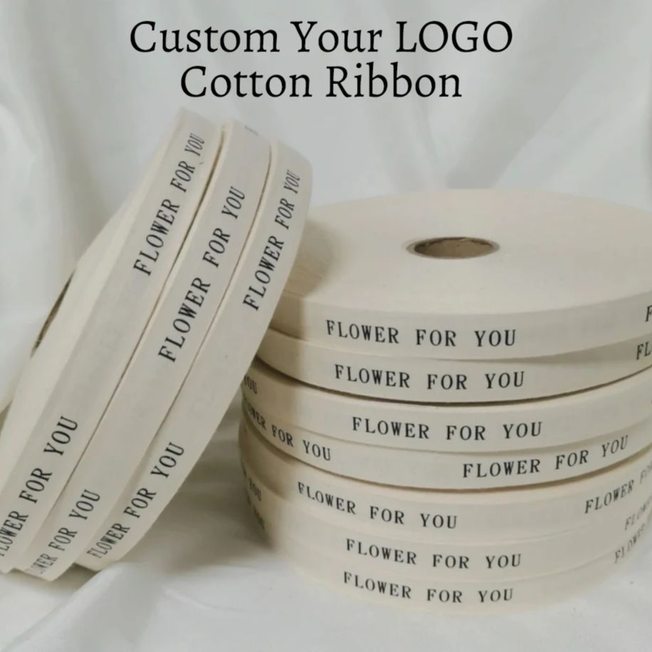 Custom Logo Cotton Ribbon for  - Florist Supply Ribbon recension och pris