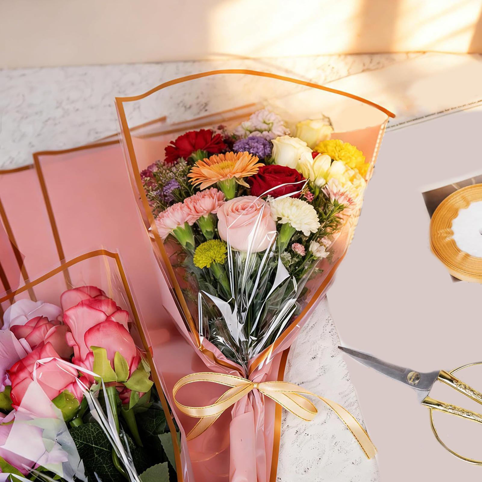 Flower Bouquet Bags 50 Pieces  - Florist Supply Ribbon recension och pris