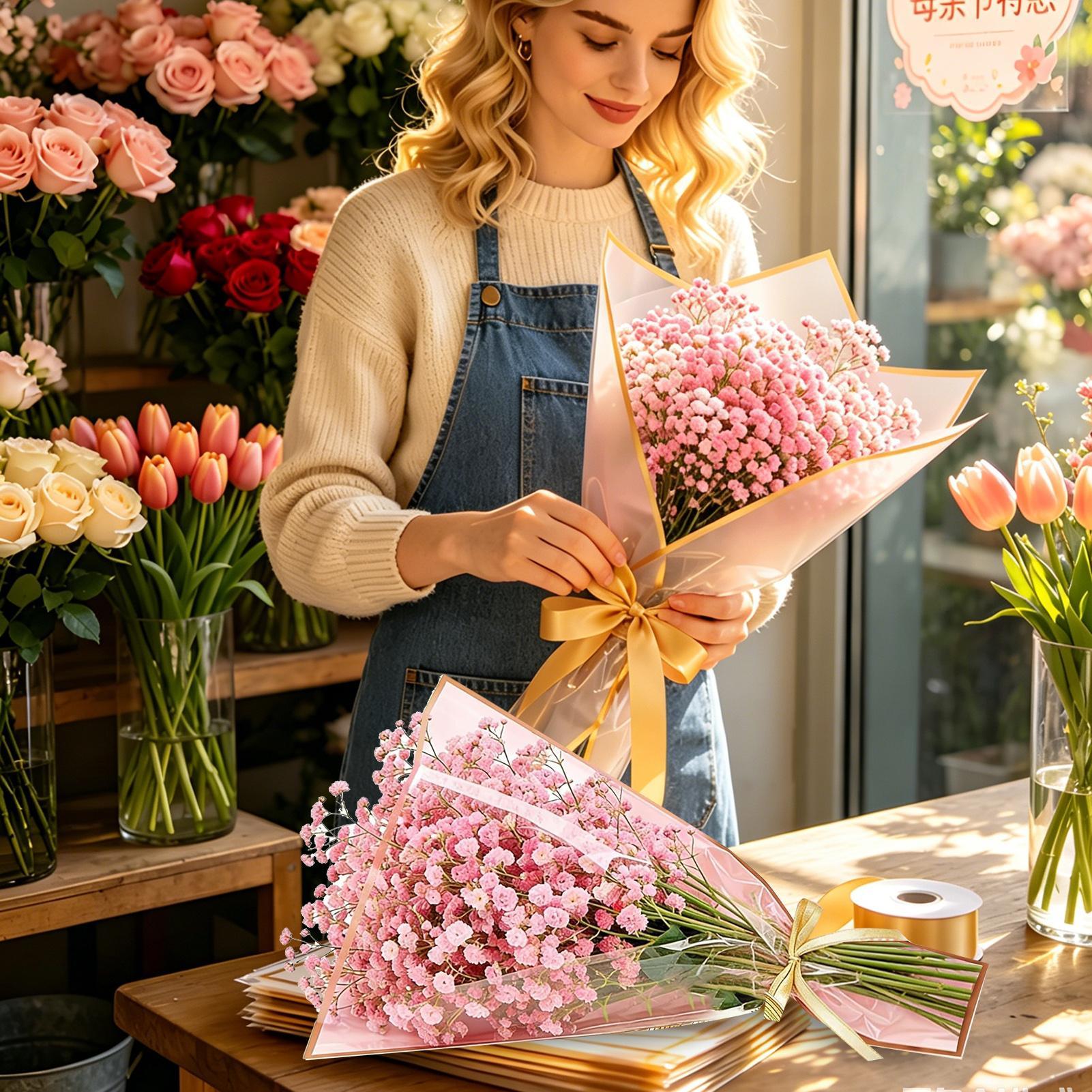 Flower Bouquet Bags 50 Pieces  - Florist Supply Ribbon recension och pris