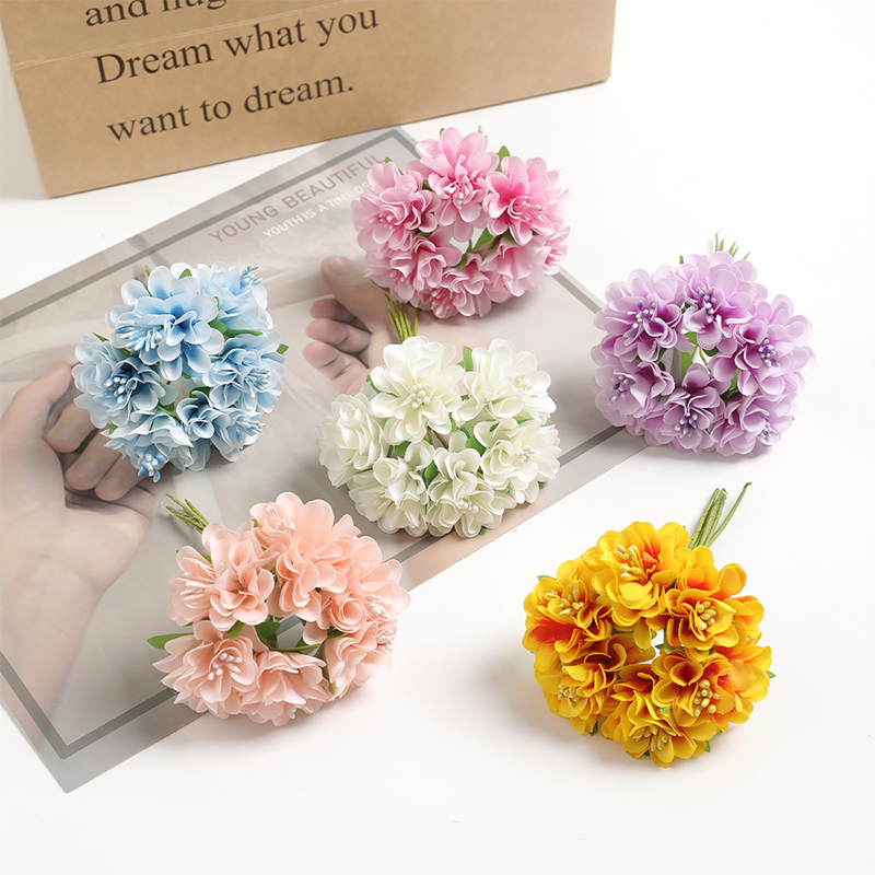 6Pcs Silk Artificial Flowers B - Baby Breath Dried recension och pris